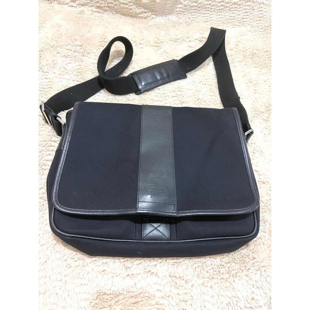 VINTAGE Coach Black Transatlantic Commuter Messenger Laptop Bag Style 6411 Y2K